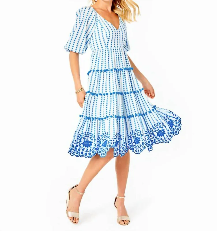 One Day Only – Huge Savings!One Day Only – Huge Savings!Sidney Midi Dress in Gingham Stripe Jacquard