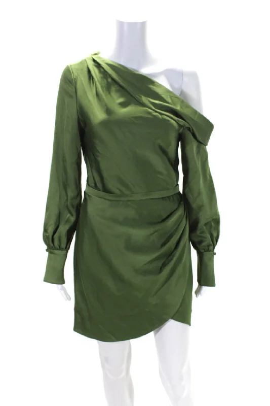 Great Deals, Just for You!Great Deals, Just for You!Simkhai Women's Boat Neck Long Sleeves Fit Flare Mini Dress Olive Green Great Deals, Just for You!Great Deals, Just for You!Simkhai Women's Boat Neck Long Sleeves Fit Flare Mini Dress Olive Green