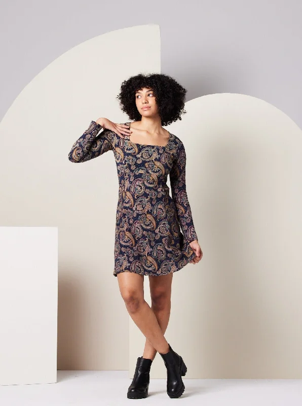 Huge Price Cuts Await!Huge Price Cuts Await!Sonnet Dress - Dark Blue Paisley