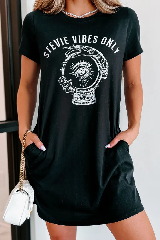 The Best Offers Are Here!The Best Offers Are Here!"Stevie Vibes" Graphic T-Shirt Dress (Black) - Print On Demand The Best Offers Are Here!The Best Offers Are Here!"Stevie Vibes" Graphic T-Shirt Dress (Black) - Print On Demand