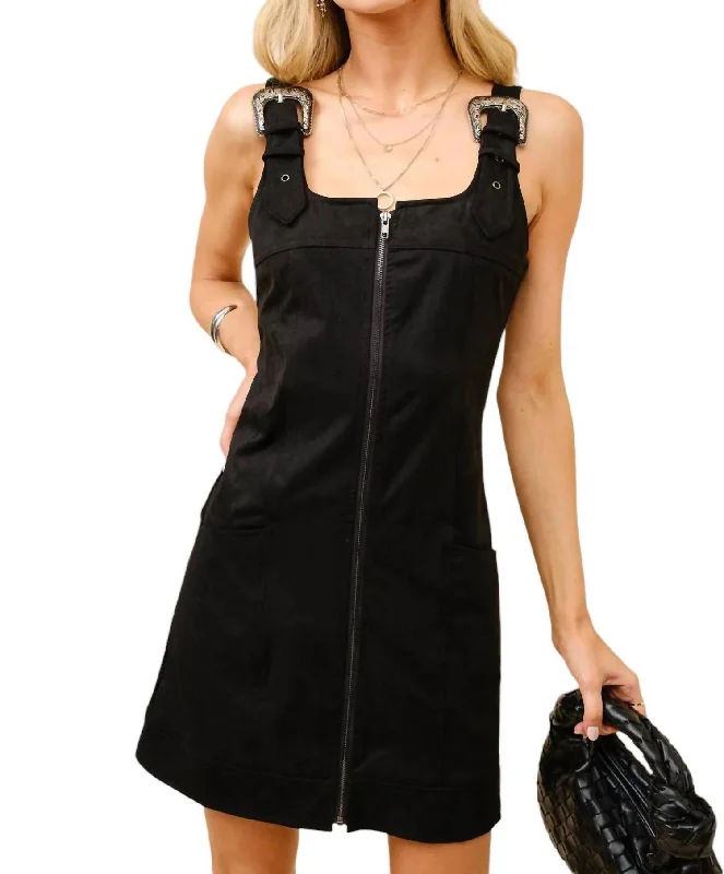 Sale Alert – Get Ready to Shop!Sale Alert – Get Ready to Shop!Suede Western Buckle Mini Dress In Black Sale Alert – Get Ready to Shop!Sale Alert – Get Ready to Shop!Suede Western Buckle Mini Dress In Black