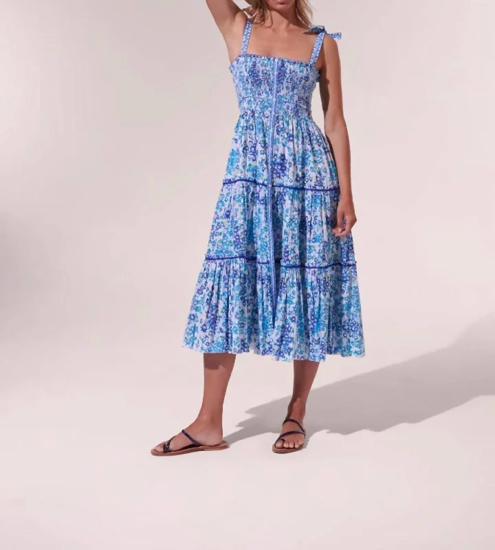 Shop Early, Save Big!Triny Midi Dress In Blue Aquarelle