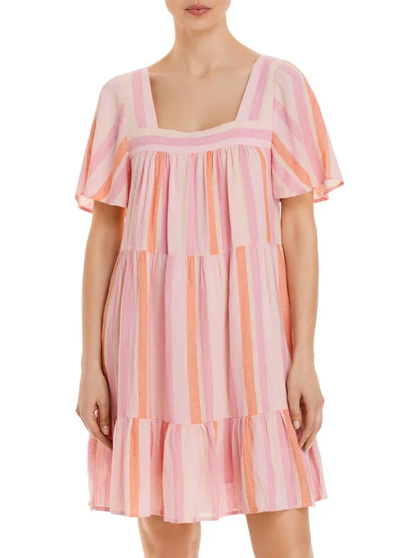 Top DealsTop DealsValentina Womens Flutter Sleeve Knee Midi Dress