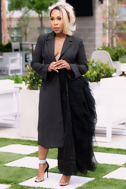 Score Huge Discounts Today!Score Huge Discounts Today!Viola Lux Waterfall Blazer Dress -Black Score Huge Discounts Today!Score Huge Discounts Today!Viola Lux Waterfall Blazer Dress -Black
