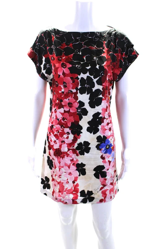Best Price of the Season!Best Price of the Season!Vionnet Women's Boat Neck Short Sleeves Shift Mini Dress Floral Best Price of the Season!Best Price of the Season!Vionnet Women's Boat Neck Short Sleeves Shift Mini Dress Floral