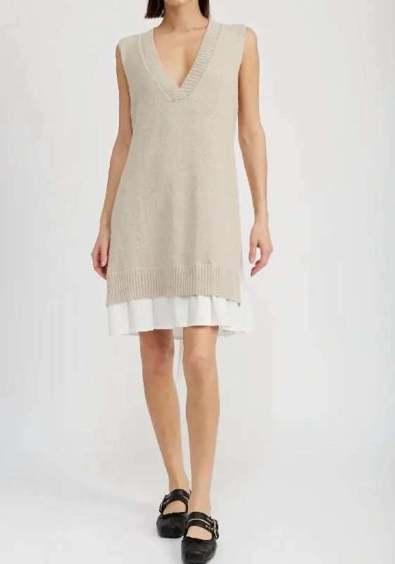 Find the Best Deals Here!Find the Best Deals Here!Whitney Mixed Media Mini Dress In Natural White Find the Best Deals Here!Find the Best Deals Here!Whitney Mixed Media Mini Dress In Natural White