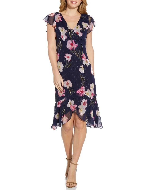 Enjoy Huge Discounts Now!Enjoy Huge Discounts Now!Womens Chiffon Floral Midi Dress