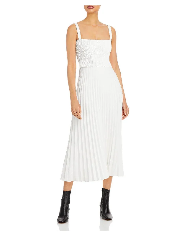 Shop Now and Save!Shop Now and Save!Womens Faux Leather Mid Calf Midi Dress
