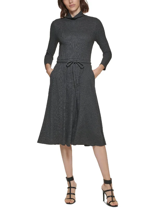 Buy More, Save More!Buy More, Save More!Womens Knit Long Sleeves Midi Dress