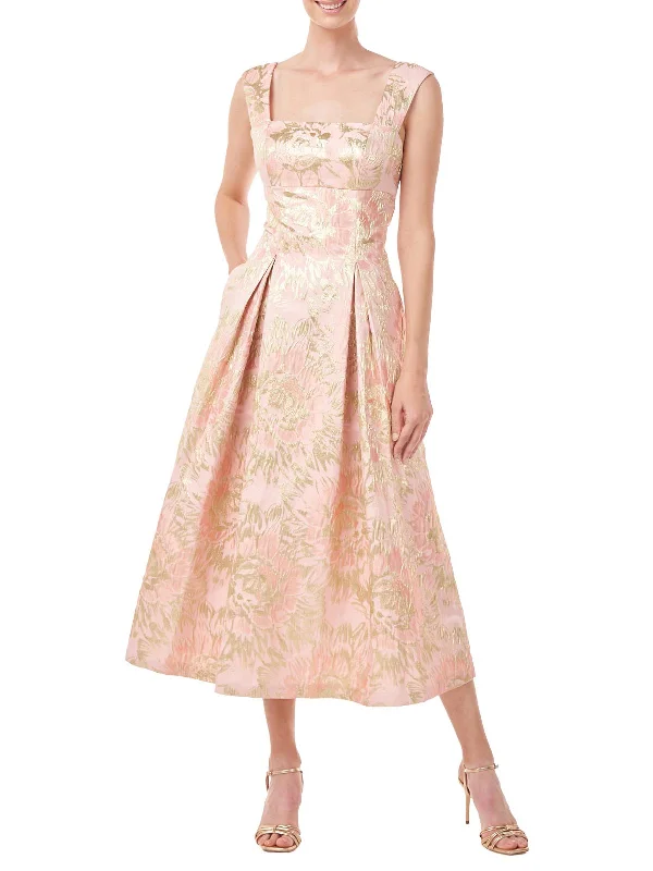 Top DealsTop DealsWomens Metallic Calf Midi Dress