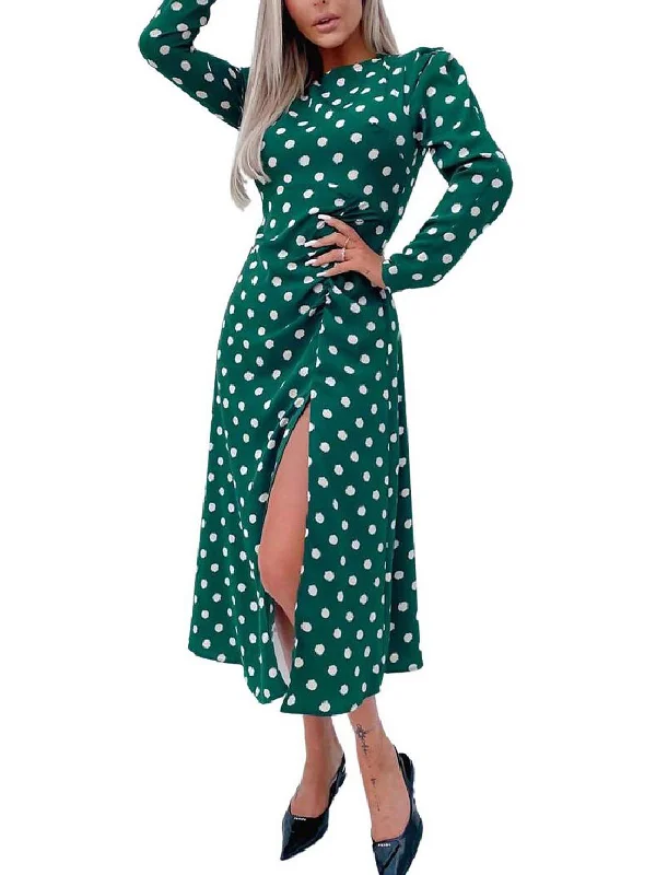 Mega Sale Happening Now!Mega Sale Happening Now!Womens Polka Dot Puff Sleeve Midi Dress Mega Sale Happening Now!Mega Sale Happening Now!Womens Polka Dot Puff Sleeve Midi Dress