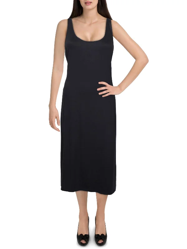 Save More Than Ever!Save More Than Ever!Womens Tencel Scoop Neck Midi Dress