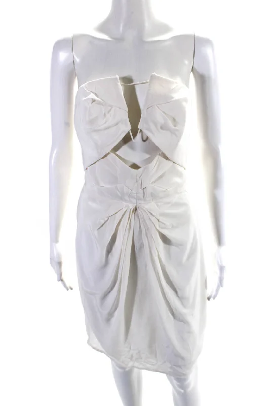 Stock Up and Save!Stock Up and Save!Zimmermann Womens Silk Cut Out Strapless Zip Up Mini Dress Cream Stock Up and Save!Stock Up and Save!Zimmermann Womens Silk Cut Out Strapless Zip Up Mini Dress Cream
