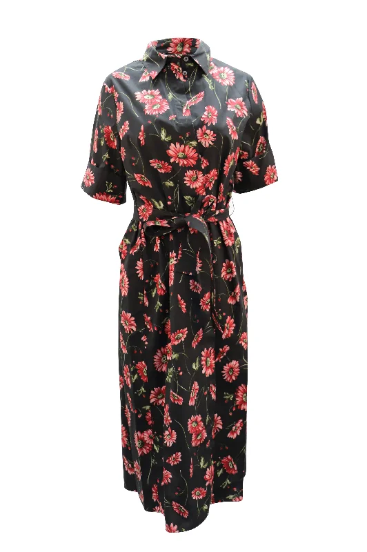 Limited Stock Available!Limited Stock Available!Adam Lippes Floral Pint Maxi Dress in Black Cotton Limited Stock Available!Limited Stock Available!Adam Lippes Floral Pint Maxi Dress in Black Cotton