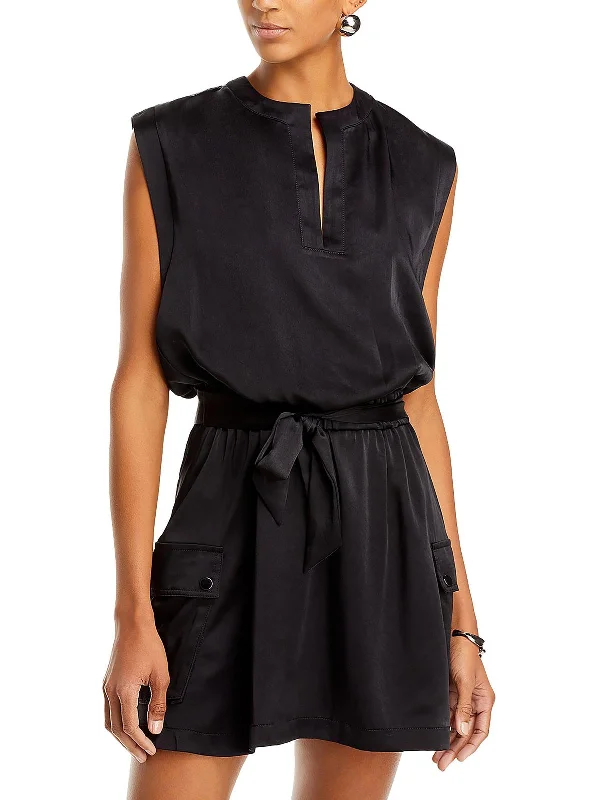 Hottest Discounts of the Year!Hottest Discounts of the Year!Addison Womens Satin Split Neck Mini Dress Hottest Discounts of the Year!Hottest Discounts of the Year!Addison Womens Satin Split Neck Mini Dress