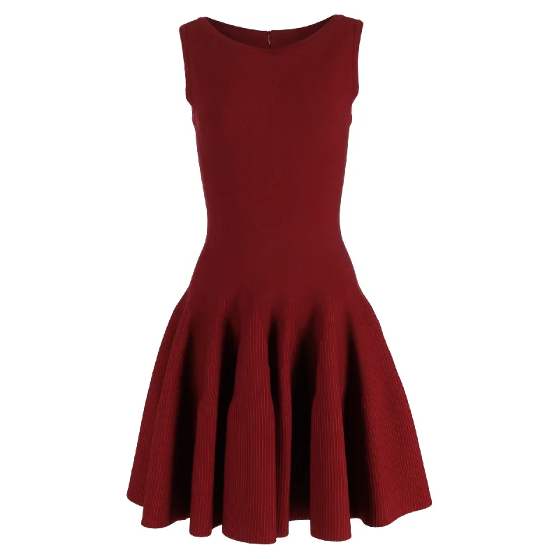 Limited Deals, Unlimited Savings!Limited Deals, Unlimited Savings!Alaïa Bateau Neckline Mini Dress in Red Wool