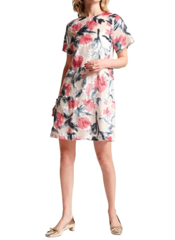 Get Ready to Save!Get Ready to Save!Altman Flocked Velvet Mini Dress In Pink Multi