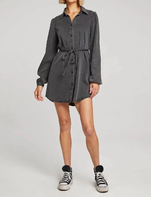Get More for Less!Get More for Less!Anita Mini Dress In Black Chambray