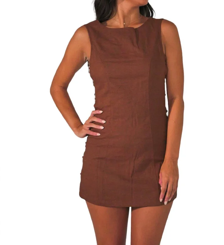 Limited Time Offer!Limited Time Offer!Annabelle Mini Dress In Brown