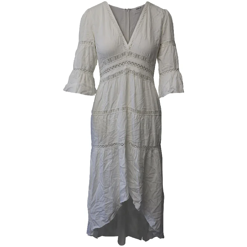 Huge Price Cuts Await!Huge Price Cuts Await!Ba&Sh Maxi Dress with Lace Inserts in White Viscose Huge Price Cuts Await!Huge Price Cuts Await!Ba&Sh Maxi Dress with Lace Inserts in White Viscose