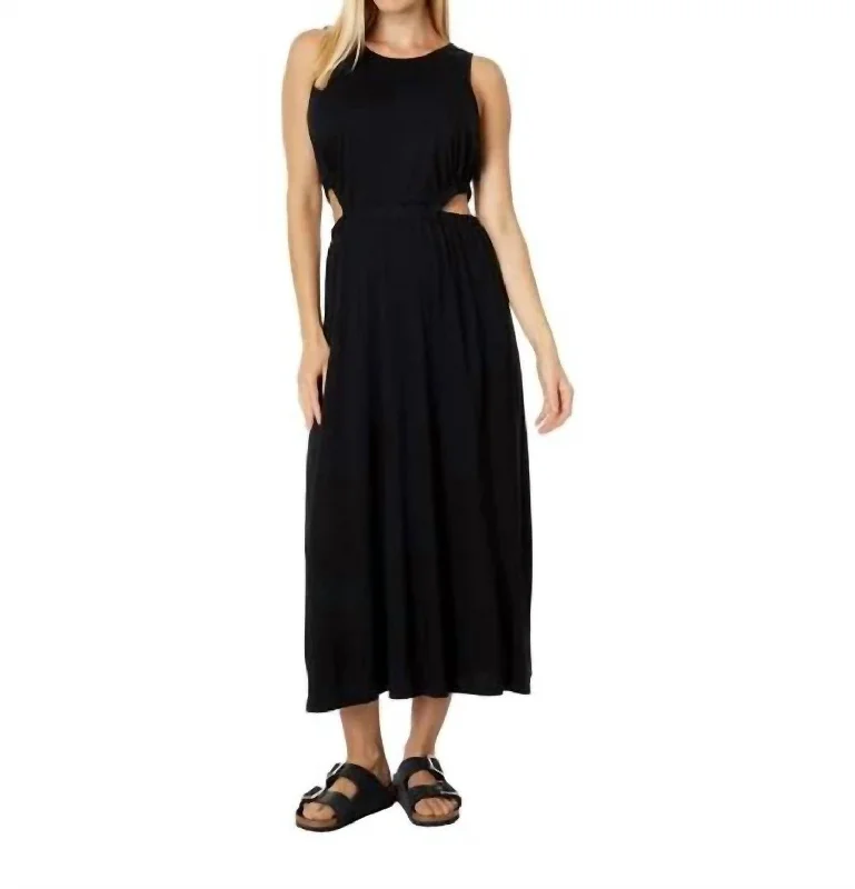 Top DealsTop DealsCamille Crew Neck Cutout Maxi Dress In Black