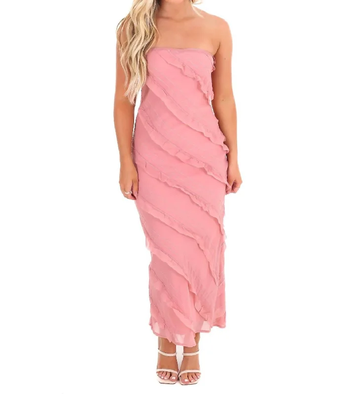 Huge Price Cuts Await!Huge Price Cuts Await!Cherish Me Ruffle Maxi Dress In Pink