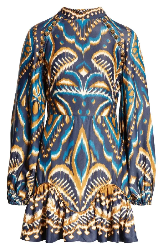 Savings You Can’t Ignore!Savings You Can’t Ignore!Farm Rio Women's Raglan Mini Dress, Pineapple Ikat Blue