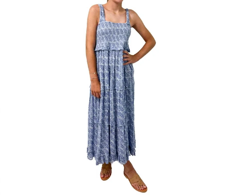 Buy One, Get One Free!Buy One, Get One Free!Gaia Maxi Dress In Blue Lush Leaf