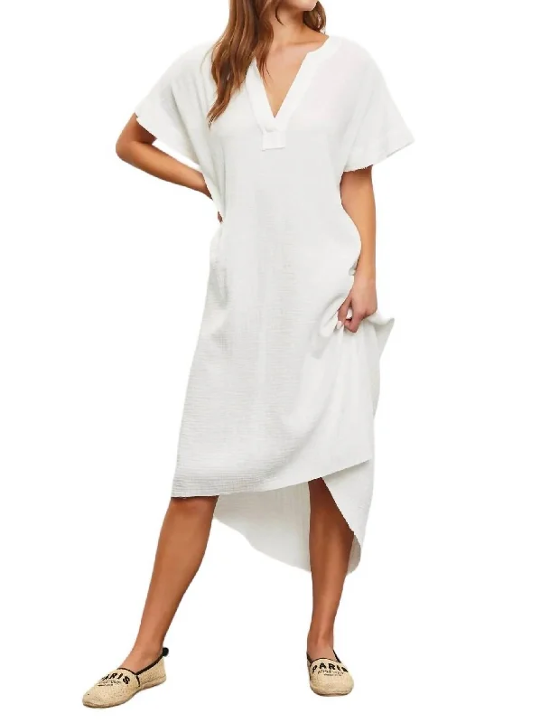 Mega Sale Happening Now!Mega Sale Happening Now!Gauze Maxi Dress In White