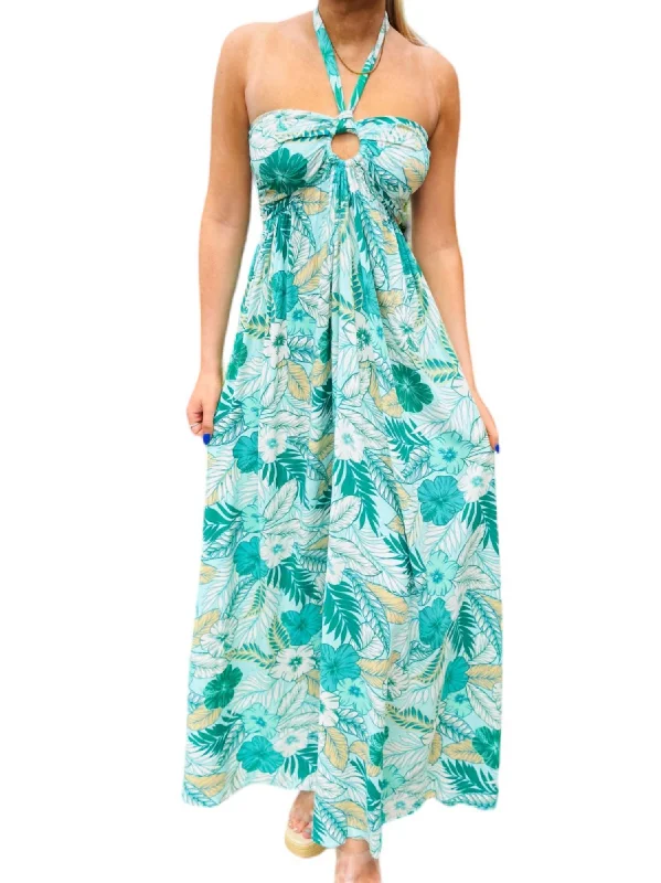 Get It Before It’s Gone!Get It Before It’s Gone!Hawaiian Halter Tie Back Maxi Dress In Lt Blue/green Get It Before It’s Gone!Get It Before It’s Gone!Hawaiian Halter Tie Back Maxi Dress In Lt Blue/green
