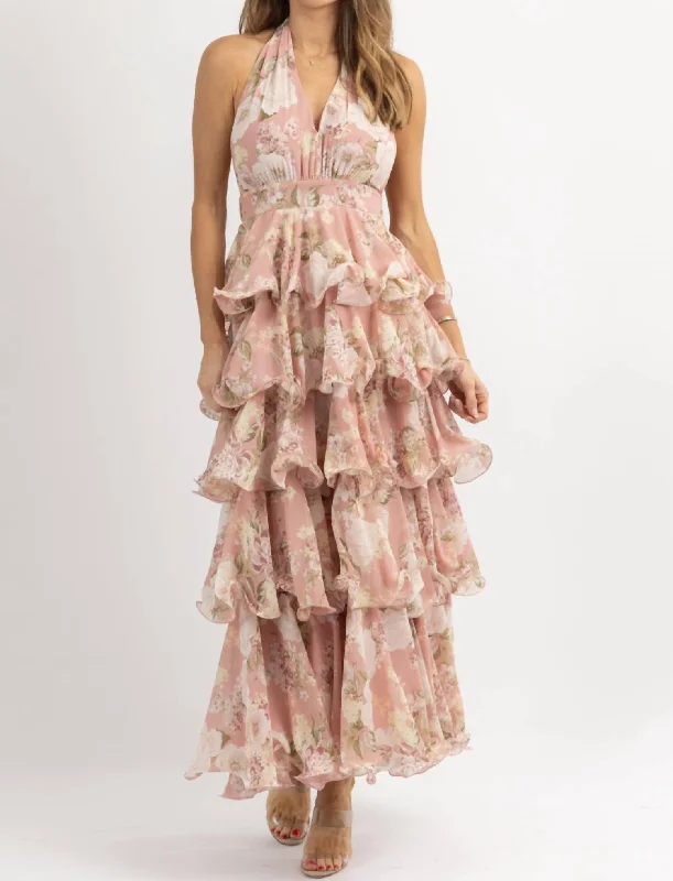One Click Away from Big Savings!Ivy Tiered Maxi Dress In Pink
