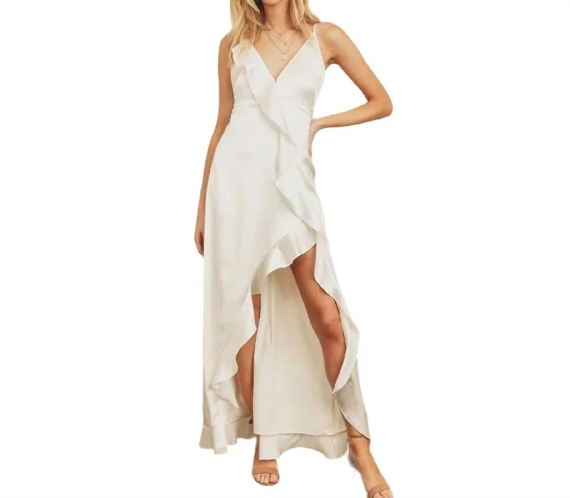 Best Deals Just for You!Best Deals Just for You!Kelsey Asymmetrical Ruffle Hem Maxi Dress In White Best Deals Just for You!Best Deals Just for You!Kelsey Asymmetrical Ruffle Hem Maxi Dress In White