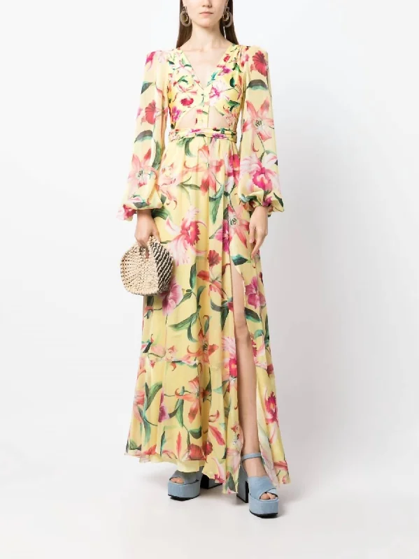 Crazy Discounts Inside!Crazy Discounts Inside!Laelia Cut-Out Maxi Dress In Yellow
