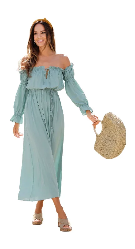 Save Money, Shop Happy!Save Money, Shop Happy!LASCANA Ruffled Carmen Style Maxi Dress Mint Save Money, Shop Happy!Save Money, Shop Happy!LASCANA Ruffled Carmen Style Maxi Dress Mint
