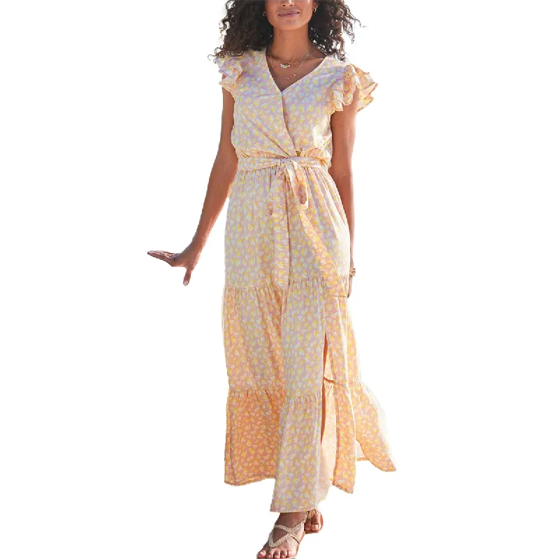Crazy Discounts Inside!Crazy Discounts Inside!LASCANA Women's Flutter Sleeve Maxi Dress