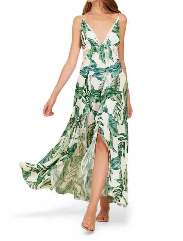 Great Deals, Just for You!Great Deals, Just for You!Leaf Print Maxi Dress In Rainforest