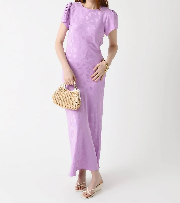 Act Fast – Limited Time Savings!Act Fast – Limited Time Savings!Marie Maxi Dress In Lilac Tulip Jacquard