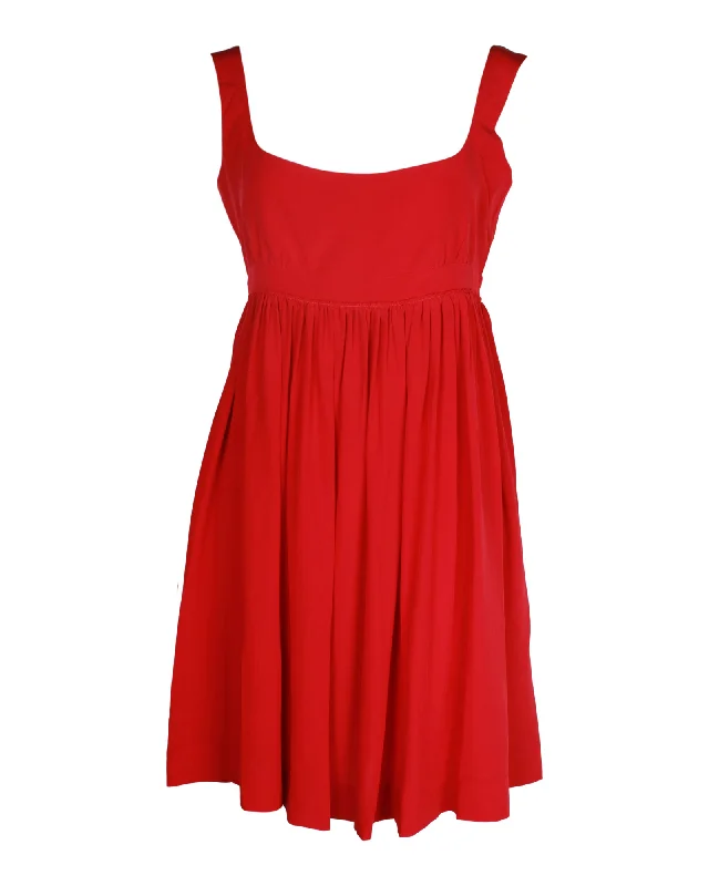Time to Save Big!Time to Save Big!Miu Miu Sleeveless Mini Dress in Red Silk