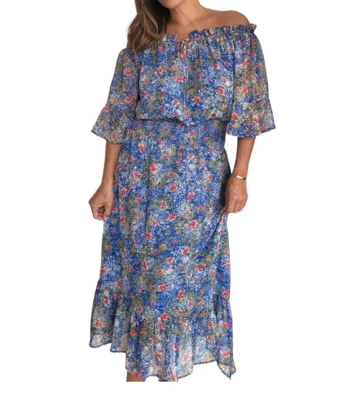 Unmissable Offers Await!Unmissable Offers Await!Off The Shoulder Maxi Dress In Elba Floral Print