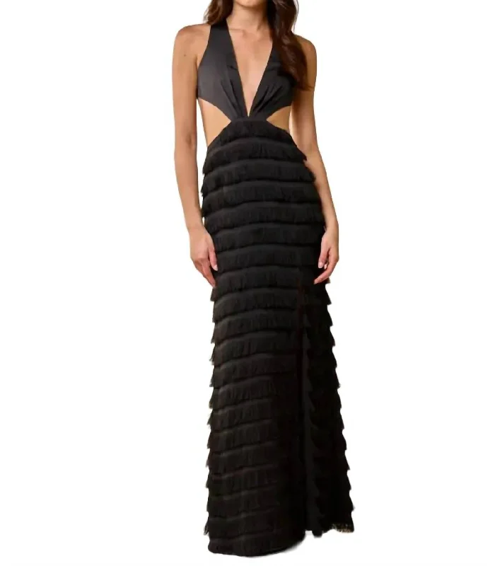 Don’t Wait – Shop Today!Don’t Wait – Shop Today!Open Neck Maxi Dress In Black