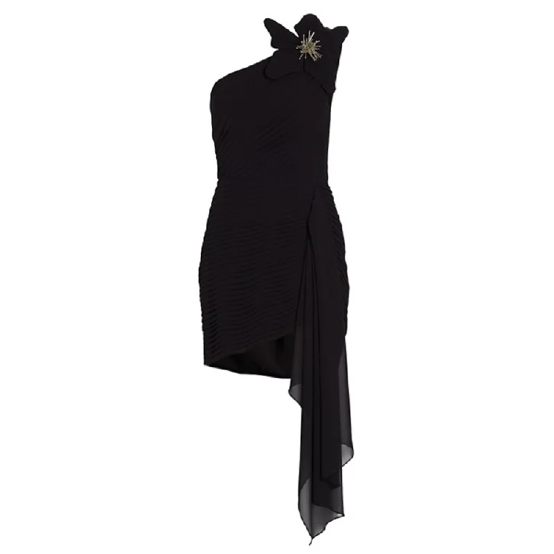 Seasonal Sale – Shop Now!Seasonal Sale – Shop Now!Patbo Flower Applique Mini Dress 001-Black