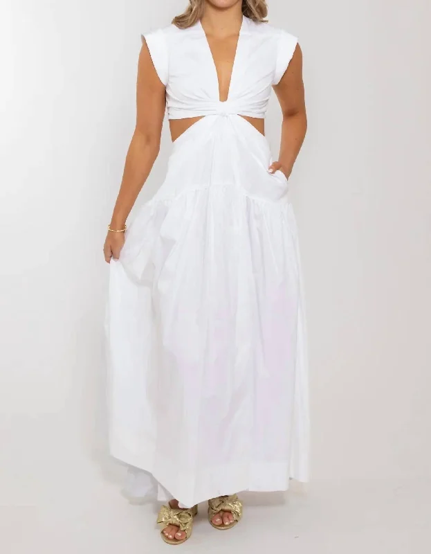 Amazing Prices You Can’t Resist!Amazing Prices You Can’t Resist!Poplin Knot Cut Out Maxi Dress In White Amazing Prices You Can’t Resist!Amazing Prices You Can’t Resist!Poplin Knot Cut Out Maxi Dress In White