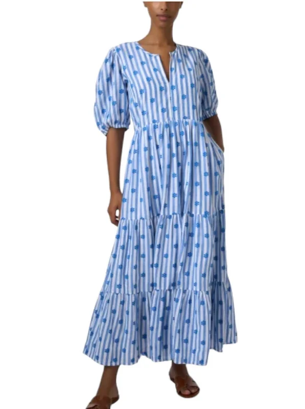 Exclusive Savings This Week!Exclusive Savings This Week!Puff Sleeve Maxi Dress In Blue And White Exclusive Savings This Week!Exclusive Savings This Week!Puff Sleeve Maxi Dress In Blue And White