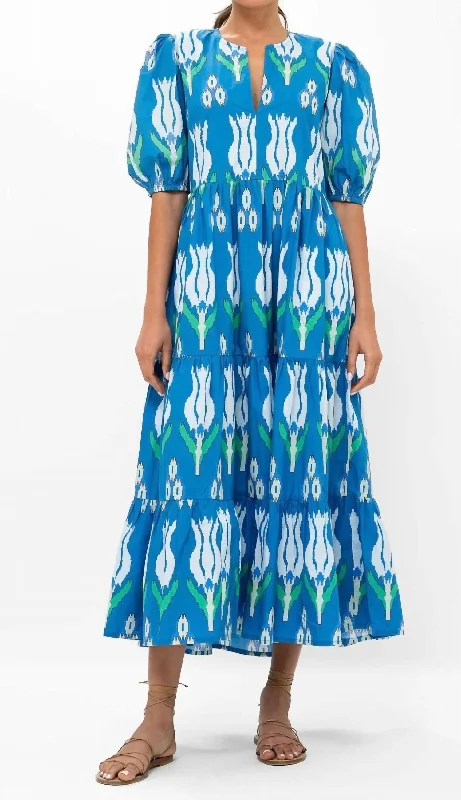 Your Shopping Spree Starts Here!Your Shopping Spree Starts Here!Puff Sleeve Maxi Dress In Sumba Blue Your Shopping Spree Starts Here!Your Shopping Spree Starts Here!Puff Sleeve Maxi Dress In Sumba Blue
