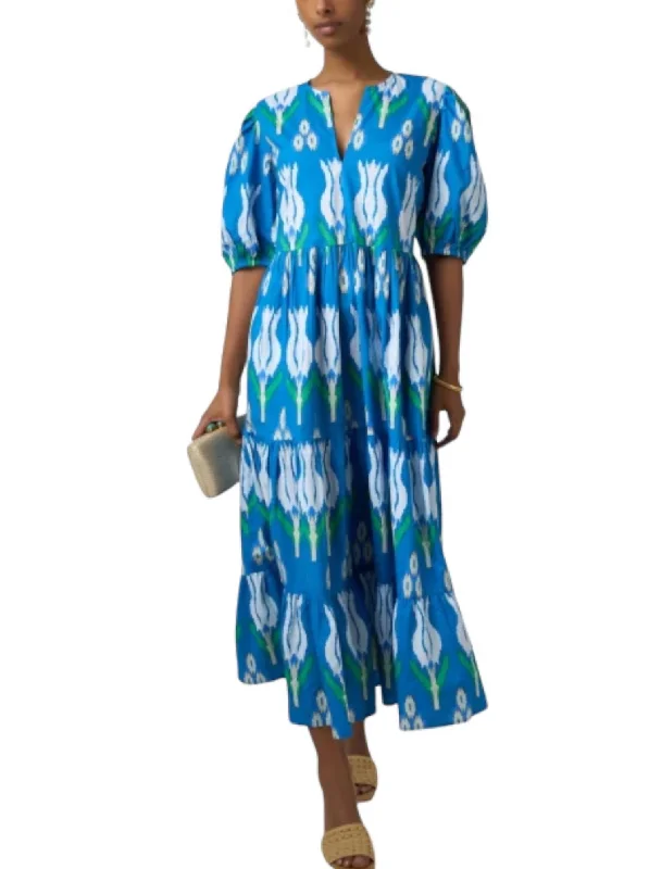 Limited Time Offer!Limited Time Offer!Puff Sleeve Maxi Dress In Sumba