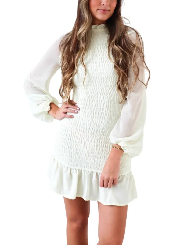 Your Shopping Wish, Our Discount Command!Your Shopping Wish, Our Discount Command!Set You Free Smocked Mini Dress In Ivory Your Shopping Wish, Our Discount Command!Your Shopping Wish, Our Discount Command!Set You Free Smocked Mini Dress In Ivory