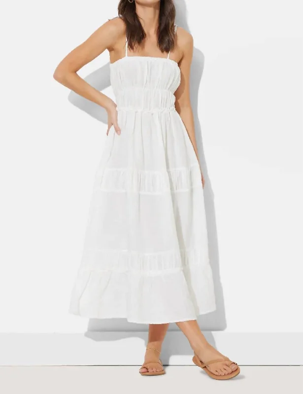 Unbeatable Prices!Unbeatable Prices!Solid Gauze Maxi Dress In White