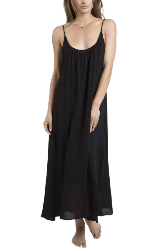 Huge Price Cuts Await!Huge Price Cuts Await!Tulum Cotton Gauze Maxi Dress In Black