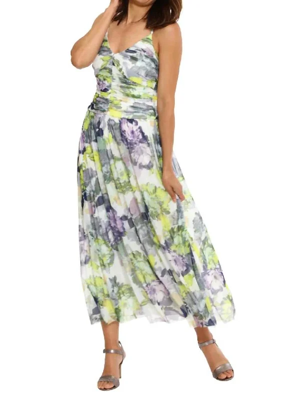 The Sale You’ve Been Waiting For!The Sale You’ve Been Waiting For!V-Neck Ruched Maxi Dress In White/yellow The Sale You’ve Been Waiting For!The Sale You’ve Been Waiting For!V-Neck Ruched Maxi Dress In White/yellow