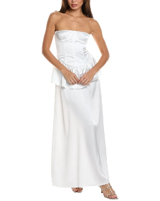 Enjoy Huge Discounts Now!Enjoy Huge Discounts Now!WeWoreWhat Strapless Corset Peplum Maxi Dress Enjoy Huge Discounts Now!Enjoy Huge Discounts Now!WeWoreWhat Strapless Corset Peplum Maxi Dress